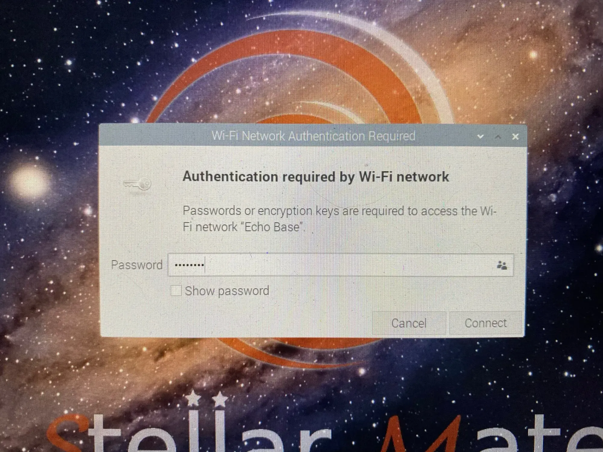  Now type in your WIFI password to connect to your WIFI network inside your home. 