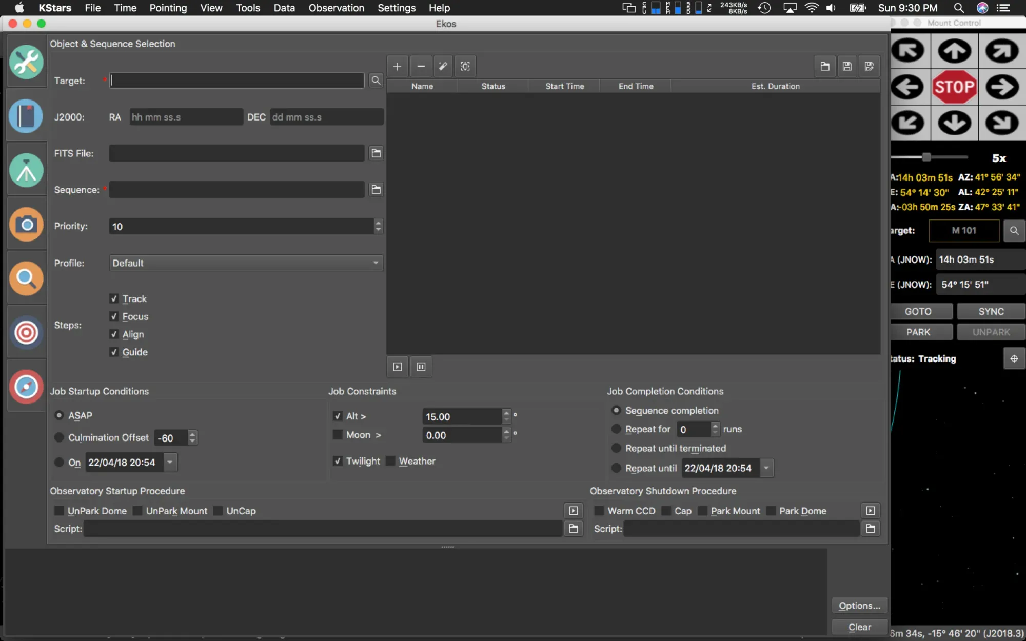  This is the Scheduler window, where you can pick your targets, and assign capturing sequences to them. 