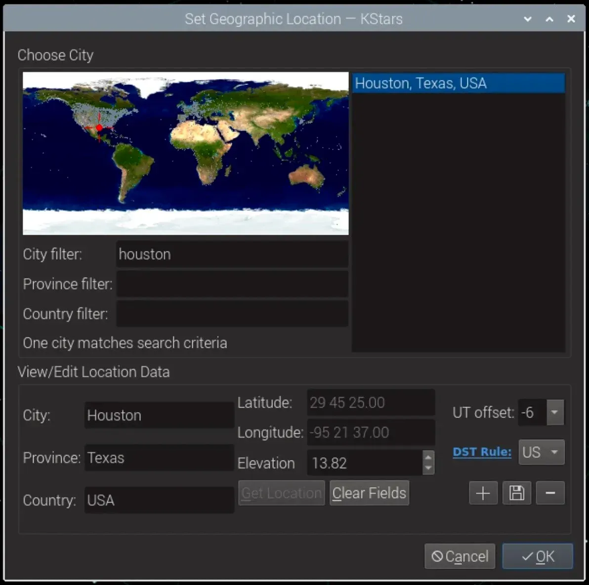  I’ve picked Houston, as this is close enough to my home location (about 8 miles off). 