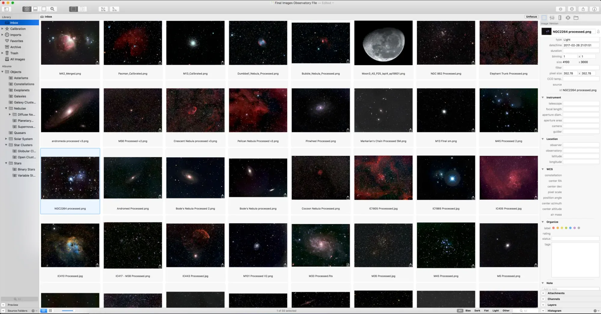 Observatory Astronomy Image Catalog Application for the Mac