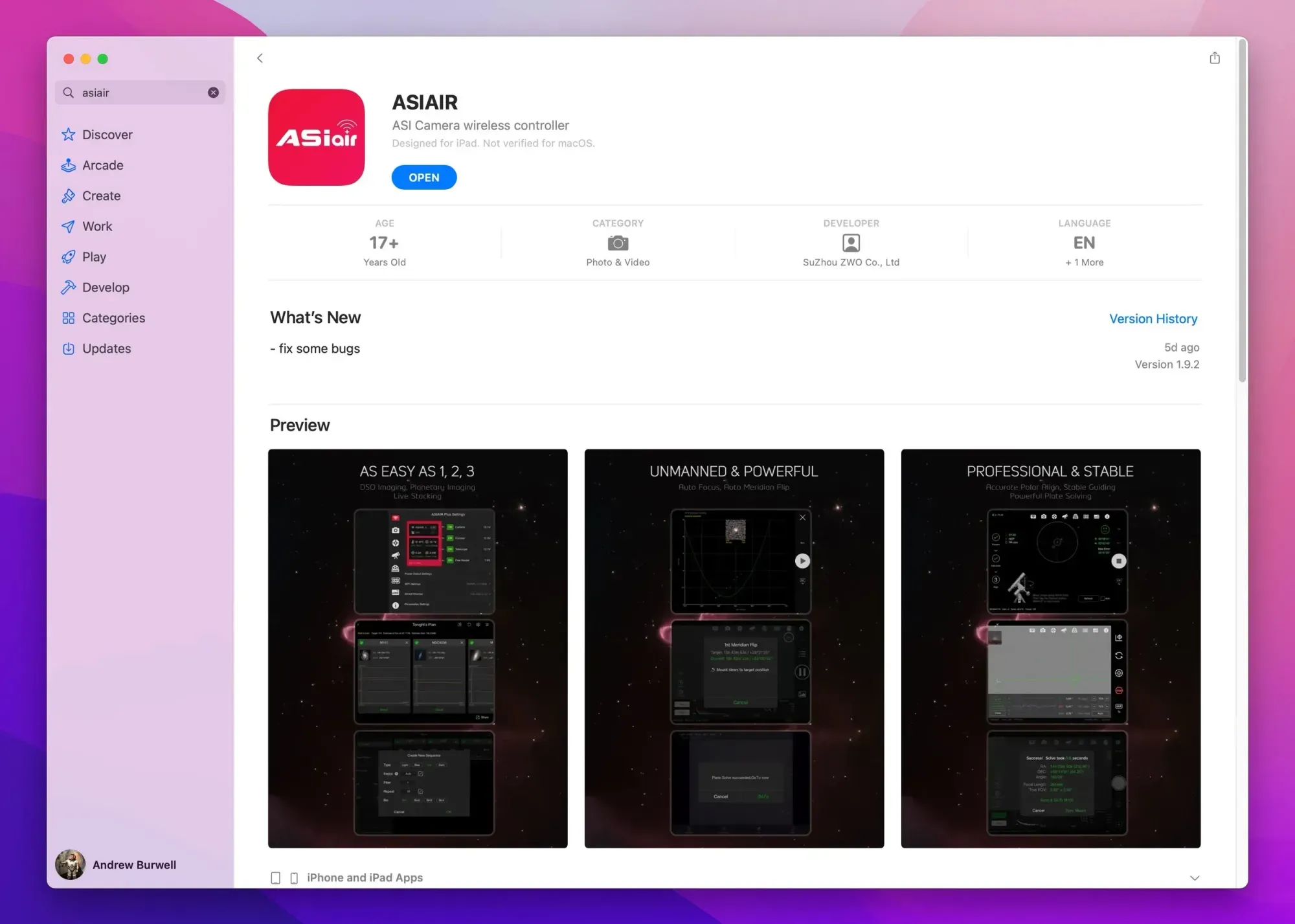 ZWO's ASIAir comes to the Mac
