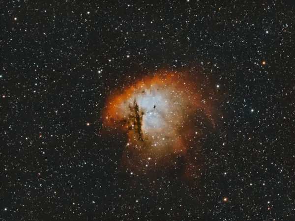 Pacman Nebula captured with EKOS, and processed in PixInsight.